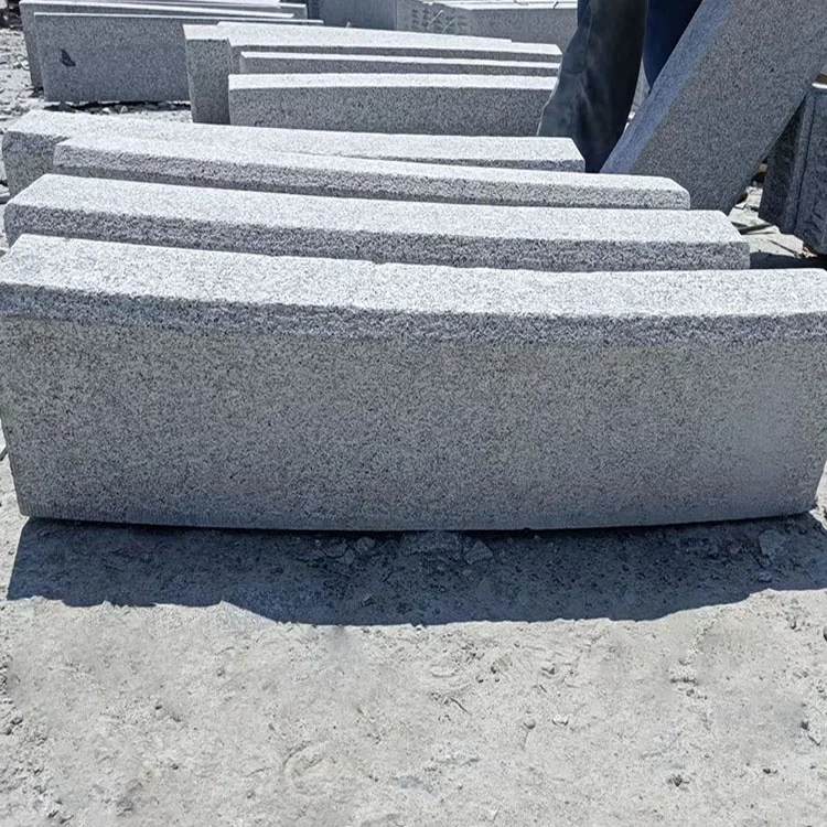 Customize welcomed chinese Granite Round Kerbstone Project Garden Curved Kerb granite road side stone