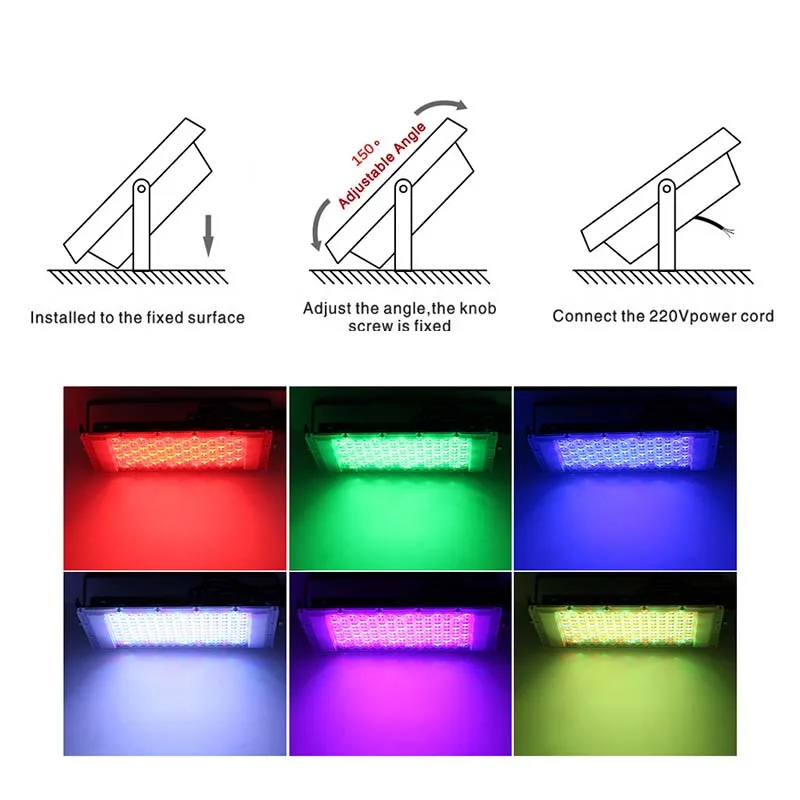 100 Вт RGB прожектор новый уличный ландшафтный светильник с дистанционным управлением меняющий цвет светодиод для наружного освещения
