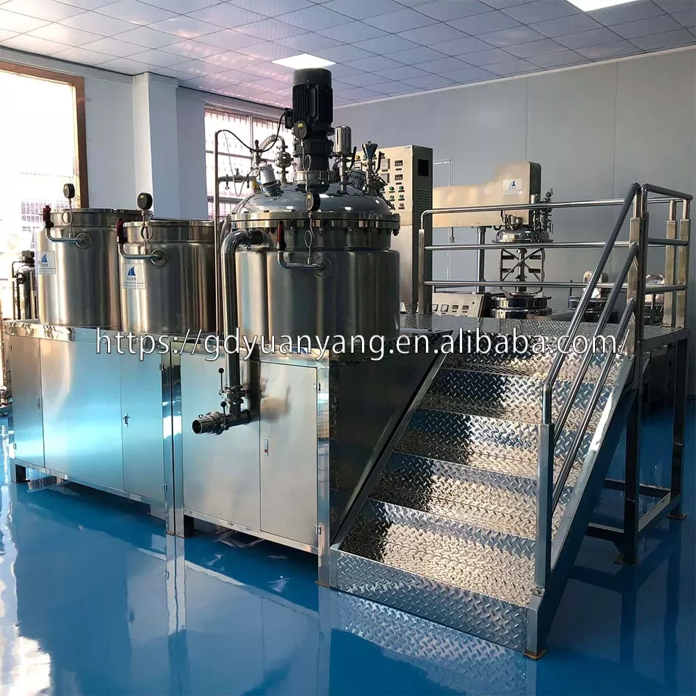 Cosmetic Making Machine Cream Mixer Mixing Emulsifying Cooling Electric or Steam Heating Cosmetics Production Equipment