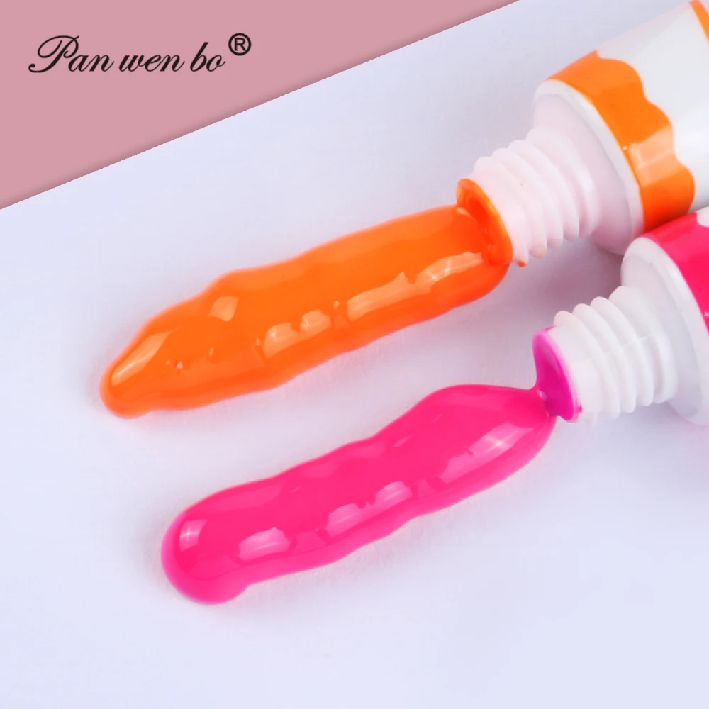 Panwenbo Wholesale 12 Colors 9ml Gouache Oil Paint Set For Watercolor Acrylic Gouache Oil Painting