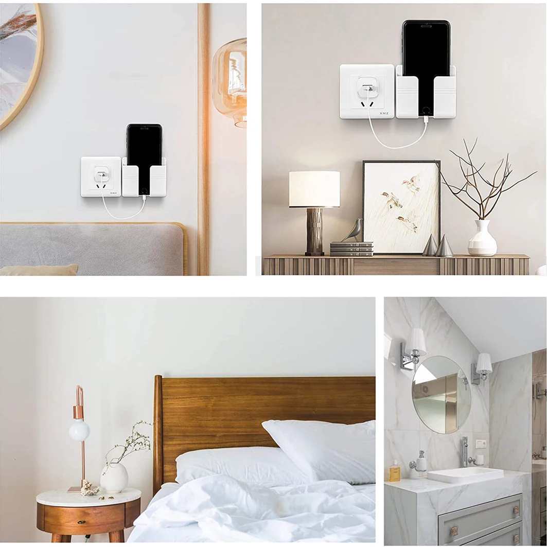 USLIONIn Stock Multifunction New Wall Phone Holder Adhesive Mobile Charger and Remote Control