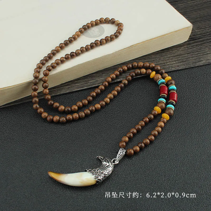 Punk Fashion Brave Men Wolf Gog Teeth Spike Pendant Necklace Women Men Lucky Jewelry Classic Fang Tooth Amulet Pendant Necklace