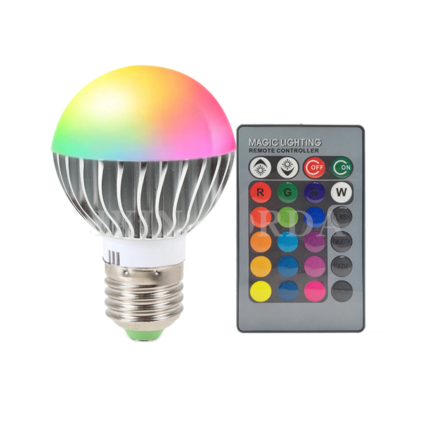 
HOMIFINE Color Changing Light Dimmable Screw Base E26 E27 Mood Flood Light RGB LED Light Bulb with Remote Control 