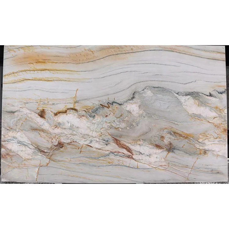 Polished stone countertops white macaubas fantasy brazil quartzite slab