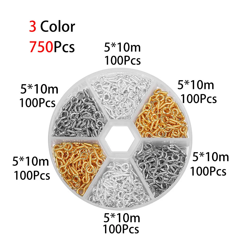 Mixed Color Small Tiny Mini Eye Pins Eyepins Hooks Eyelets Jewelry Making kits DIY Jewelry Finding Supplies set
