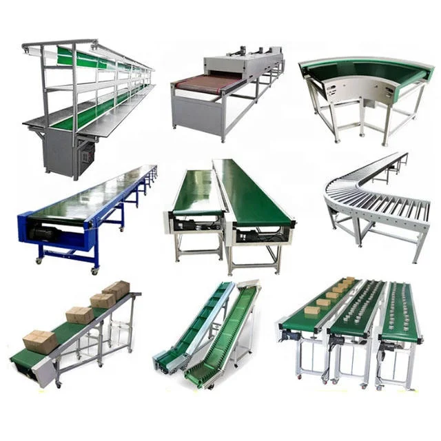 Small Portable Green PVC Flat Food Grade Belt Conveyor Roller Belt Line System For Food