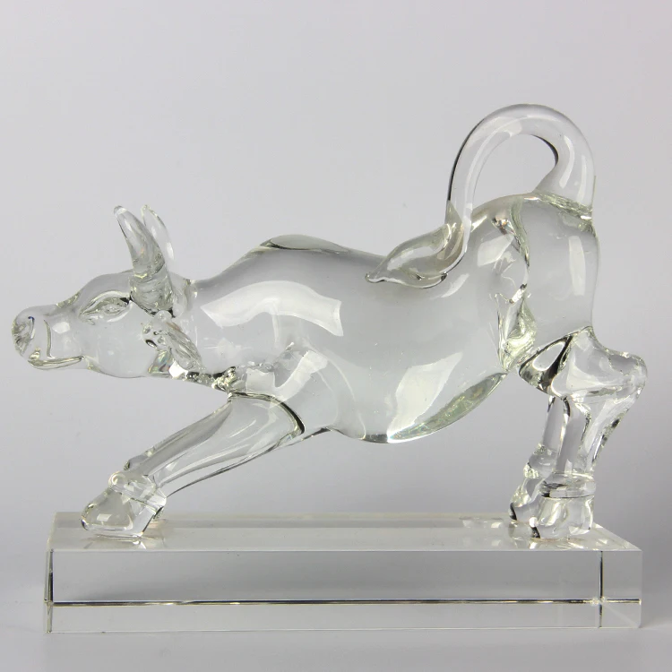 Crystal Bull Figurines Glass Animal For Gifts or Souvenirs