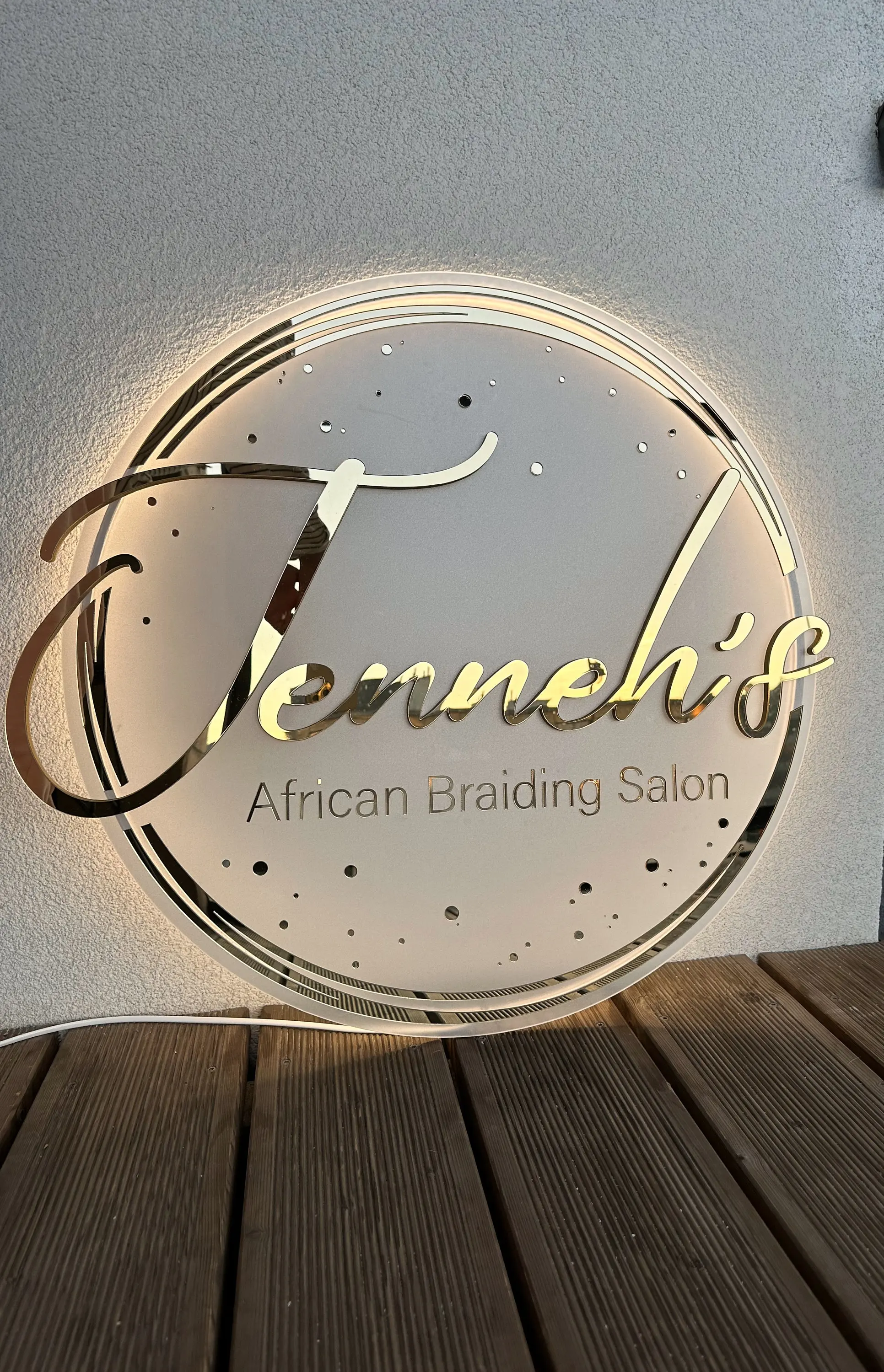 Acrylic salon sign Business name Sign with backlight Salon decor Personalised Acrylic Business Signage Business sign backlight