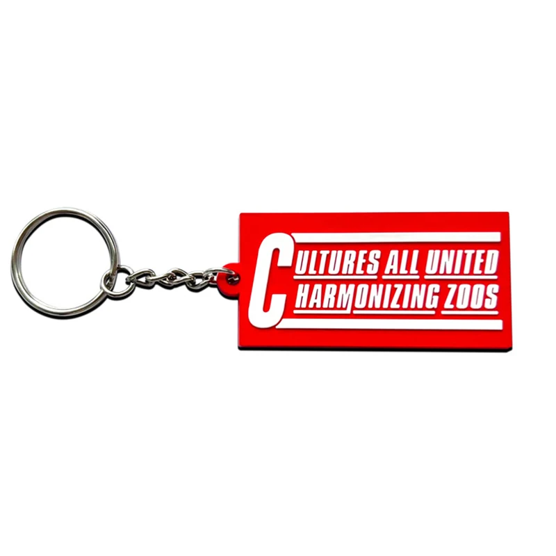 Personalized promotional soft pvc logo 2D rubber gift key chain custom logo letter keychain cute fashion key holder