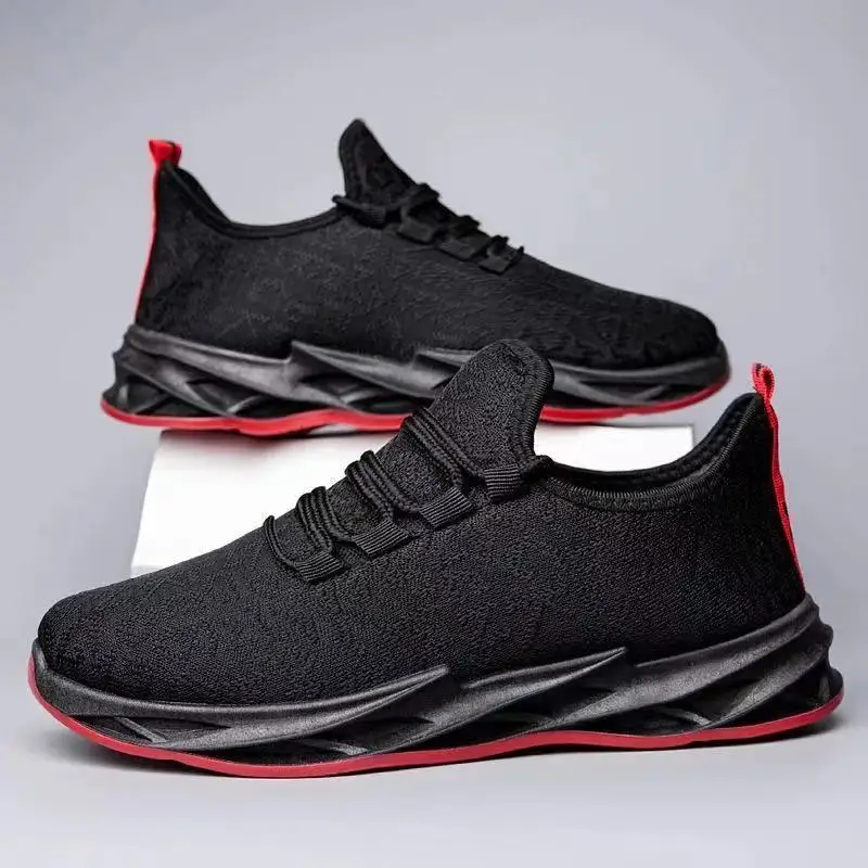 2021 Fall New Trend Breathable Flying Woven Running Fashion Shoes Casual Men Sports Shoes