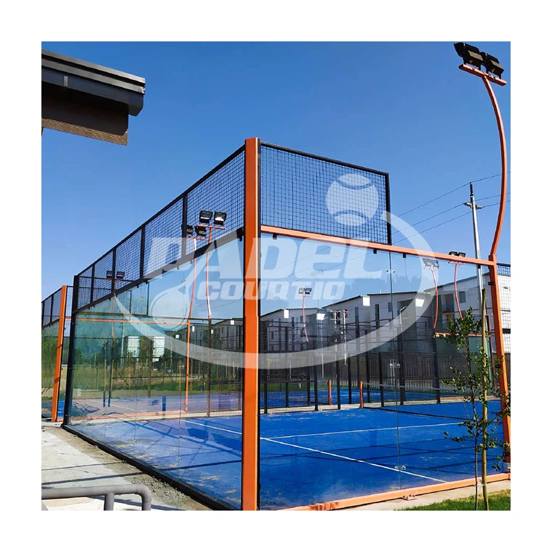 2024 New Design Paddle Tennis Outdoor Sports Padel Manufacturer Panoramic Padel Tennis Court with roof and tent