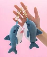 Sea animals assorted shark whale plush toy  with keychain toy