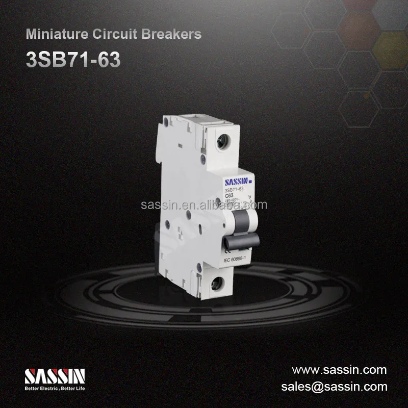 3SB71 Single Pole CE MCB Circuit Breaker 80A 100A 125A SASSIN  10KA 125A