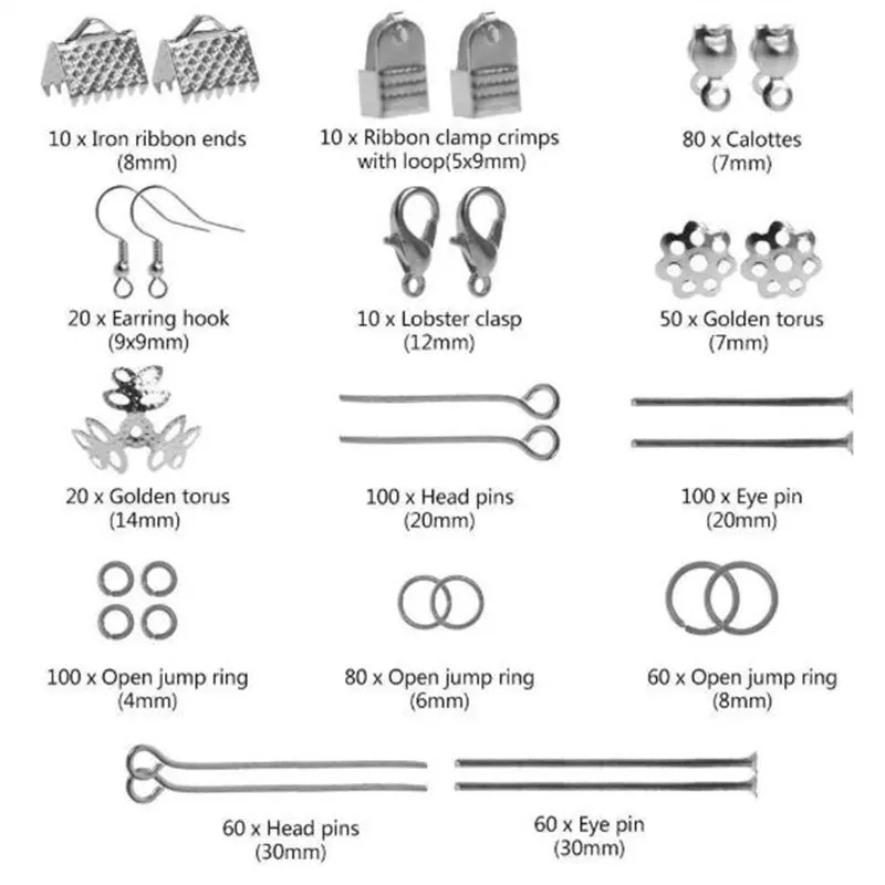 2021 DIY Jewelry Making Kit Storage Box Necklace Bracelets Earrings Making Repair Tools Findings Wires Components