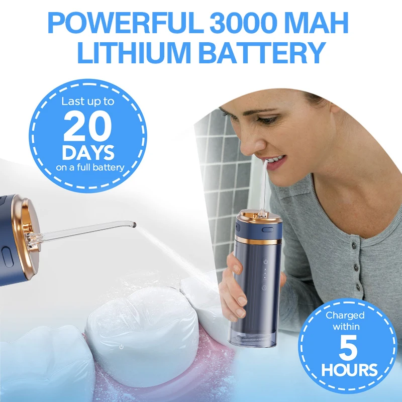 Factory Customized Oem Odm Portable Raveler Cordless Electric Dental Water Flosser Oral Irrigator 3 Modes Floss