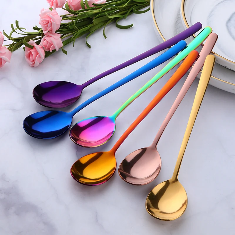 
Amazon Color ME Cheap Price Colorful Stainless Steel Dinner Spoon 