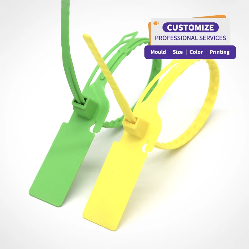 AH-PS014T Customized Security Seal Safety Plastic Pull Tight and Tear-Off for Secure Disposal Packing Plastic seal