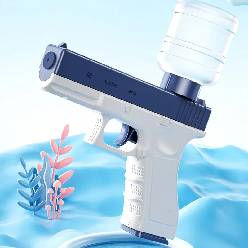 Electric Continuous Firing Water Gun With Large Capacity External Mineral Water Bottle For Water Fighting Toys