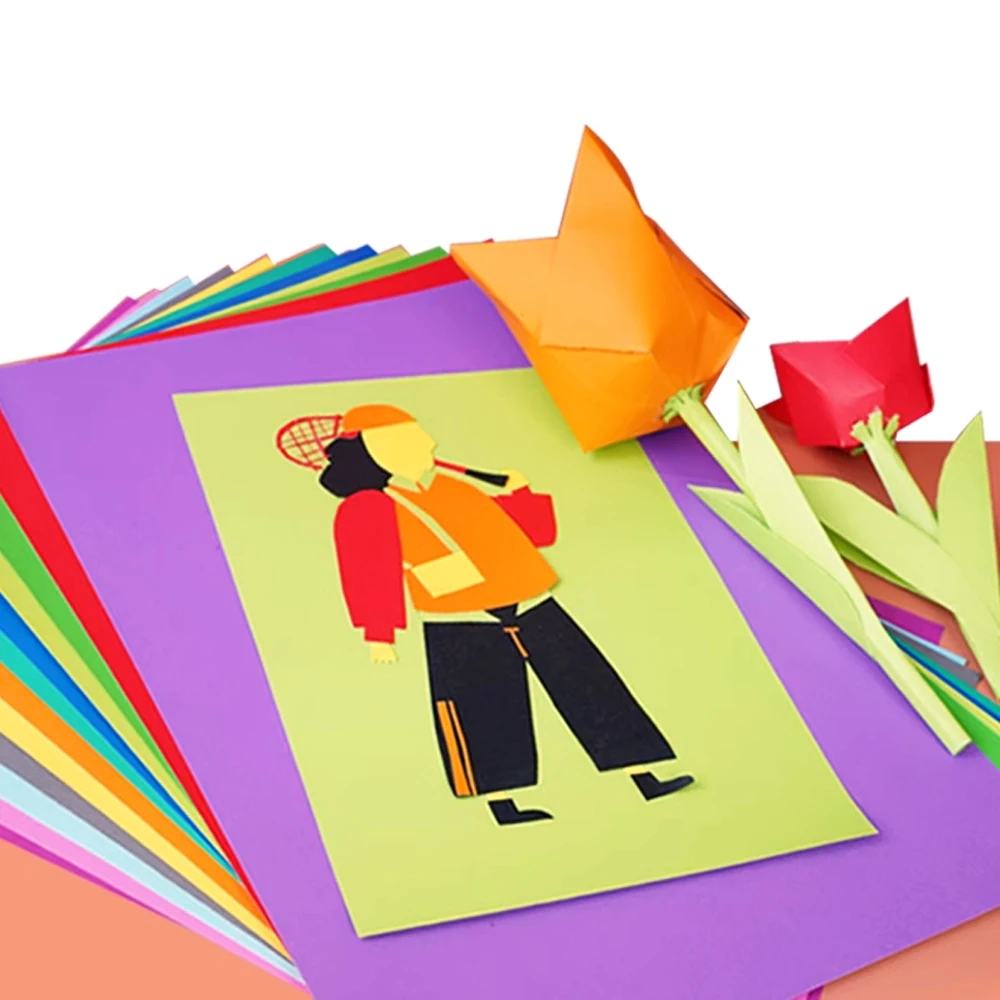 A4 80g Color Copy Paper children Cuttings painting handmade origami production materials DIY greeting card