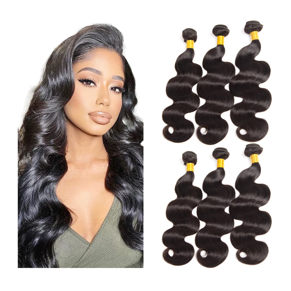 Shinein Heat Resistant Natural Black Yaki Straight Bundles Hair Extensions Weave Long Kinky Straight Hair Bundles