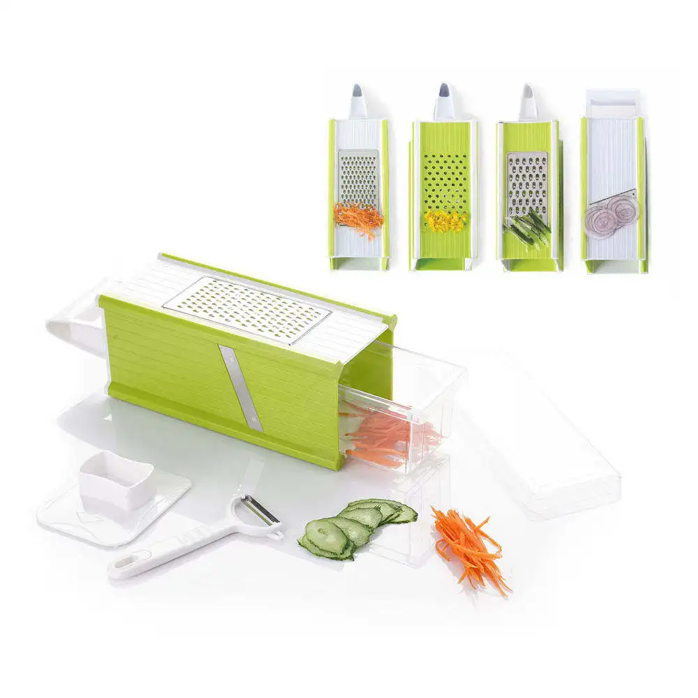 2023 Hot Sale 5 In 1 Kitchen Gadgets Plastic Multifunctional Onion Potato Fruit Vegetable Slicer Cutter Chopper Grater