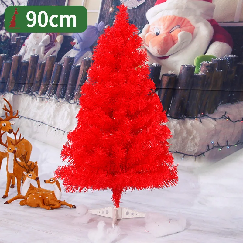 Sevenlots 60Cm Red Christmas Tree Christmas Day Decoration Supplies Small 90CM Red Christmas Tree