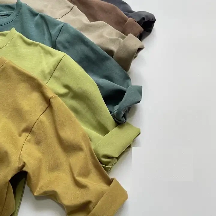 Wholesale Baby Boy Clothes T Shirt Toddler Long Sleeve Cotton Vintage Kids Oversized T-Shirt Baby