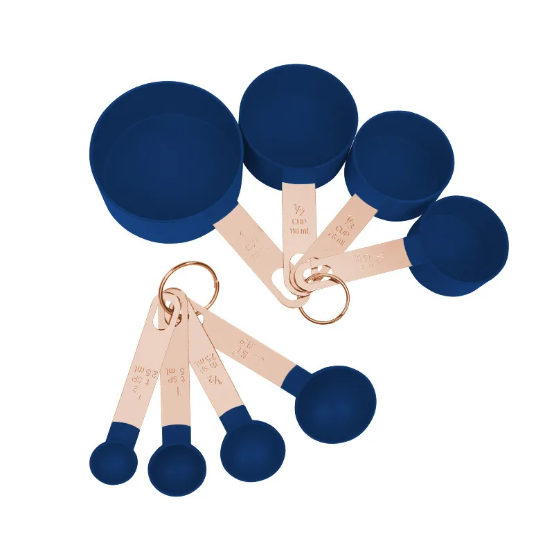 Baking tool 8pcs measuring cups and spoons stainless steel silicone Measuring Spoon