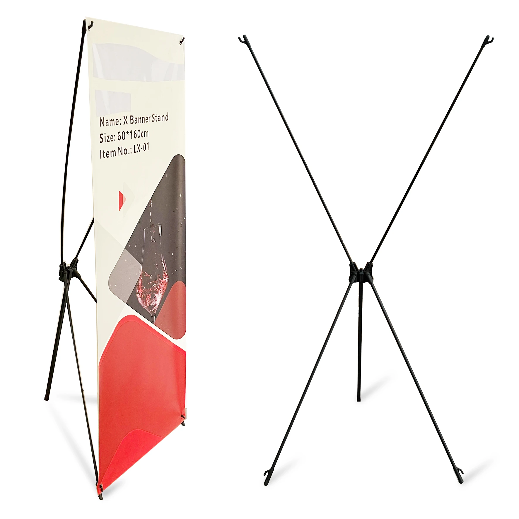 Roll up Advertising X Banner Stand Display X Banner Manufacturers 60 *60 Cm 180cm Black Korean Type X Stand by Sea/air 0.31gks