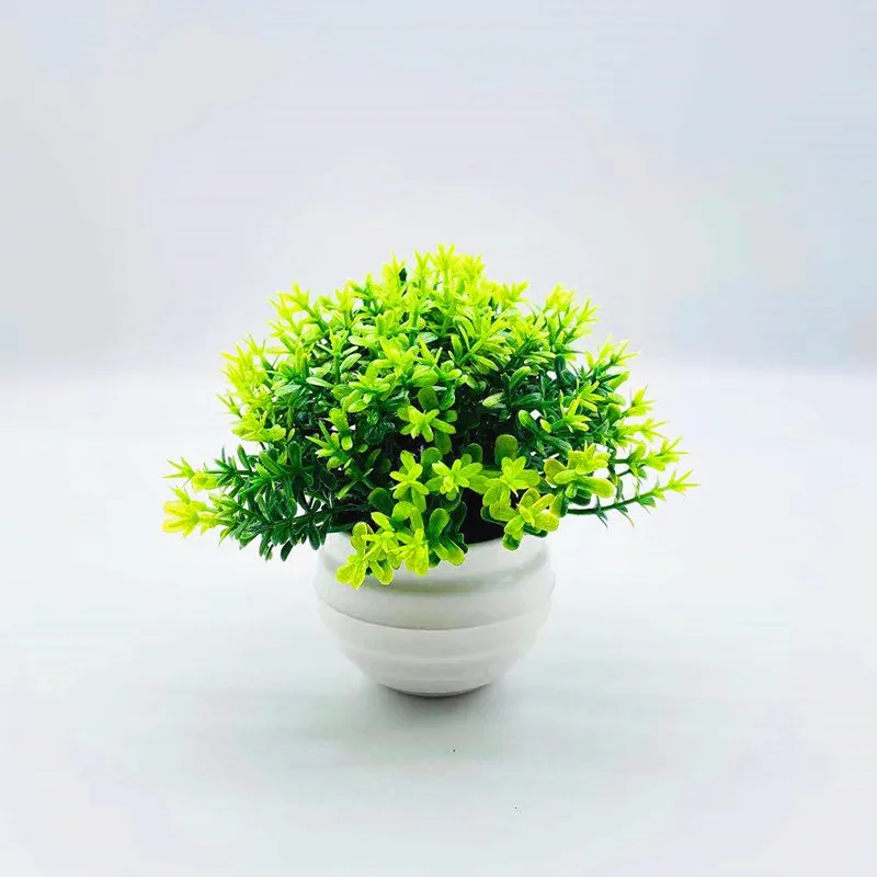 Artificial Plant Pot Ornamental Photo Props Plastic Desktop Fake Grass Plants for Home Decoration