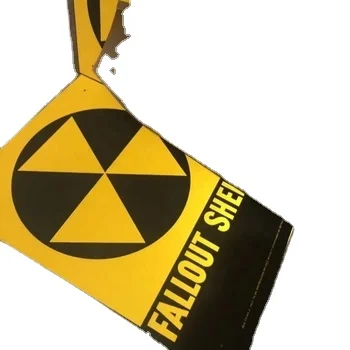 Securun Government Issued Fallout Shelter Sign NOS Home Decoration Plate Aluminum Customized Painted Black Aluminum Cards 100pcs