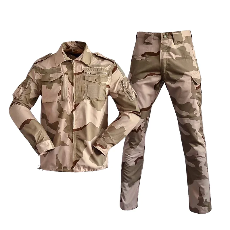 Knitting Children Forces Adventure Guangzhou Sleeve Leaf 100% Waffle Ball Winter Haft Clothing Snow Camouflage Hoodie Pants Set