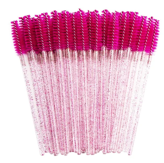 Crystal 3D Eyelash Mascara Wands Clear Lash Spoolies Wholesale Disposable EyeLashes Micro Applicators