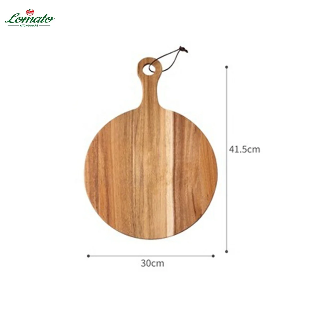 Japanese style solid wood baking seving tray acacia wooden Western food bread fruit steak pizza cutting  board for restaurant