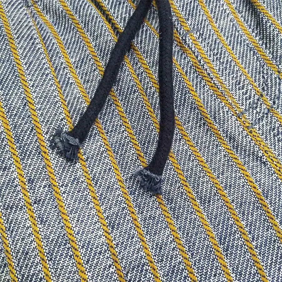 
children kids boy Premium yarnd dyed herringbone stripe cotton twill casual bermuda elastic wais tband shorts with drawcords 