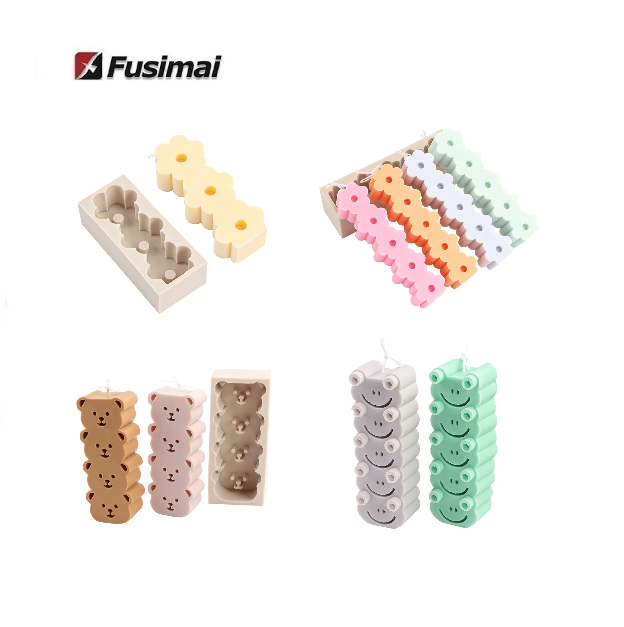 Fusimai Diy сахара тыквообразный воск мусс шоколадная форма в виде медведя из мультфильма маленький лягушонок перекрытия на плоской подошве Силиконовые свечи пресс-форм