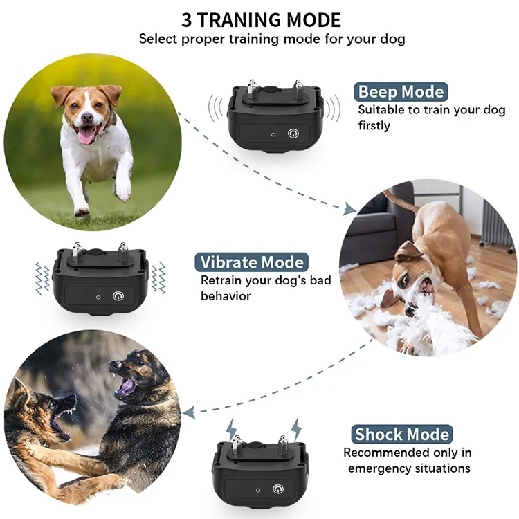 Remote Dog Training Collar 2024 Hot Selling Dog Training Collar With Remote 300 Meters Remote Range Beep Vibration Shock Modes