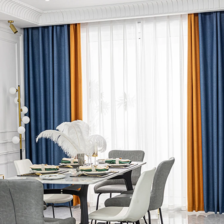 Wholesale pure color  style polyester gauze  linen curtains