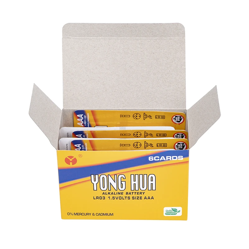 YONG HUA 1200mAh NO.7 Zinc Manganese 1.5v aaa am4 lr03 7# Acumulador Alcalino Alkaline Dry Batteries Battery