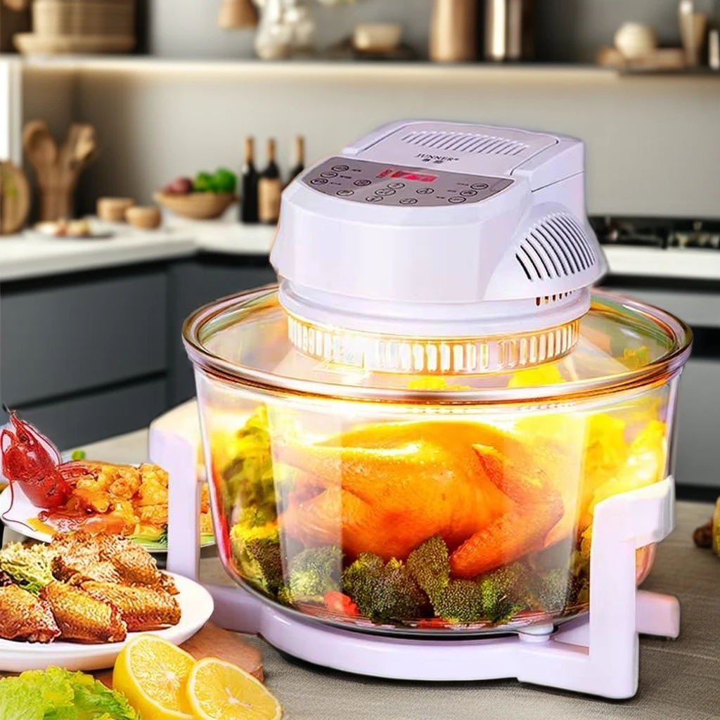 12L Household Oil-free Air fryer with 5 Accessories smart visual glass lightwave oven multi-function electric fryer air oven