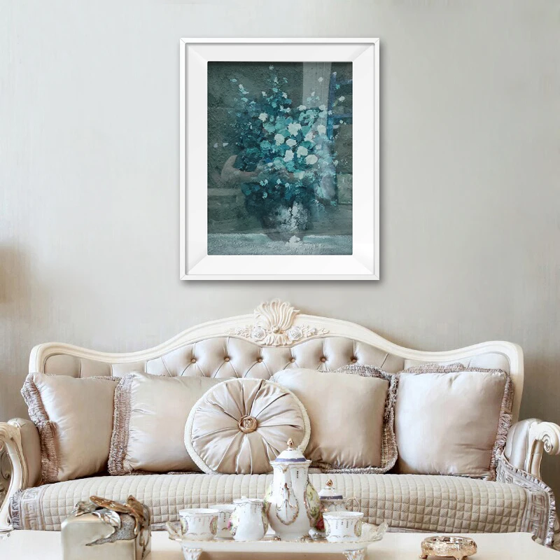 Customizable hotel home Entrance decorative flower art pure hand painted color knife oil painting modern abstract texture mural