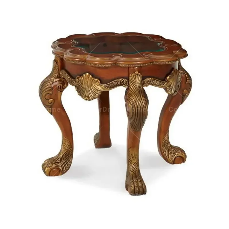 American Style Classical Antique solid wood Side Table Foshan Factory Wholesale Handmade carving End Table Design