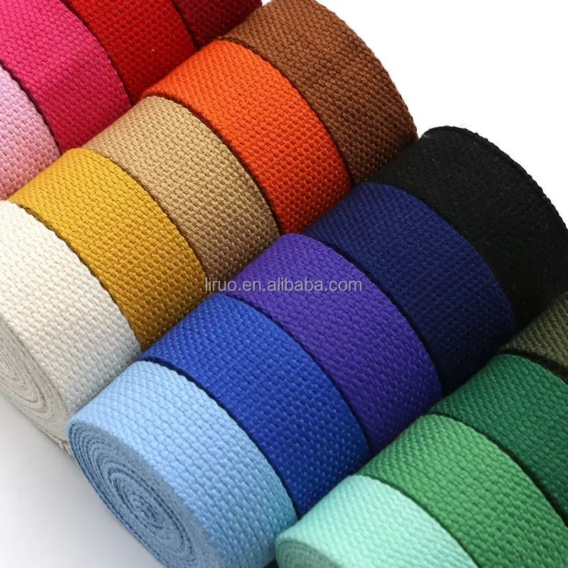 Heavy duty Colorful Woven polycotton Webbing for Bag Strap yoga belt