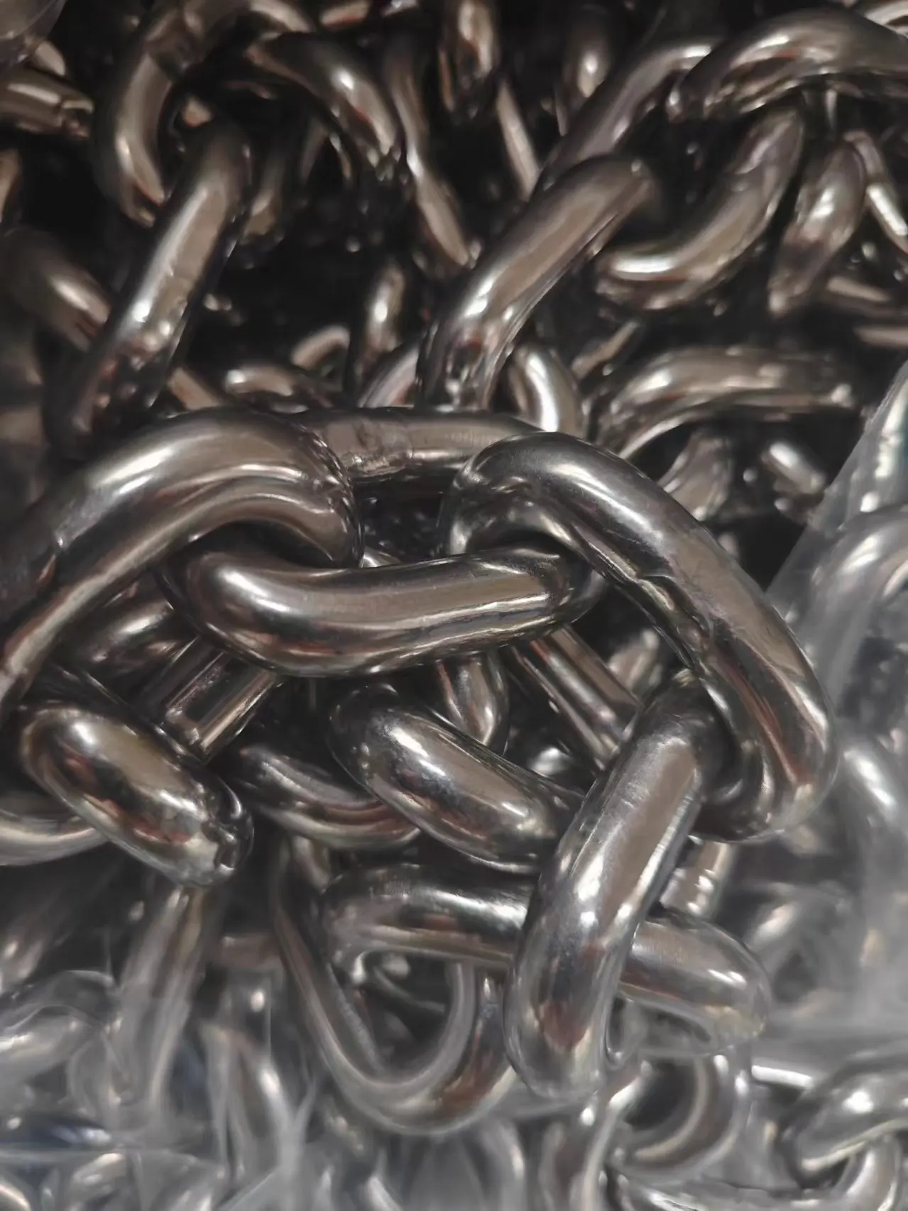 High Polished 304/316 Stainless Steel Long Link Chain DIN 763 Alloy Welded Structure with Zinc Finish