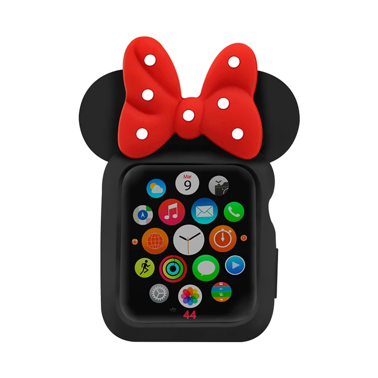 Милый мультяшный чехол для часов Apple Watch 40 мм 44 силиконовый защитный iwatch series