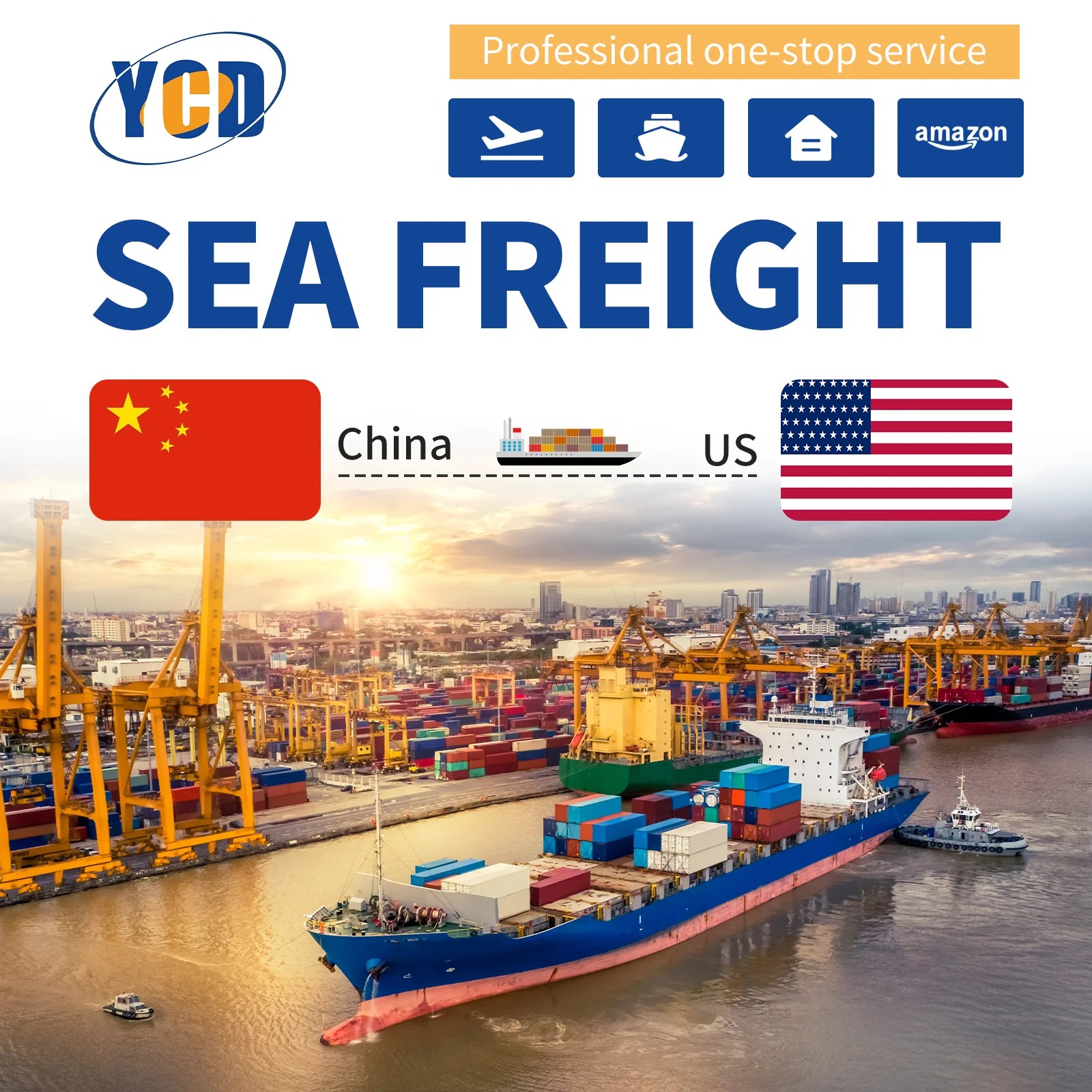 YCD Cheapest ocean shipping sea freight international logistics from shenzhen freight forwarder to usa