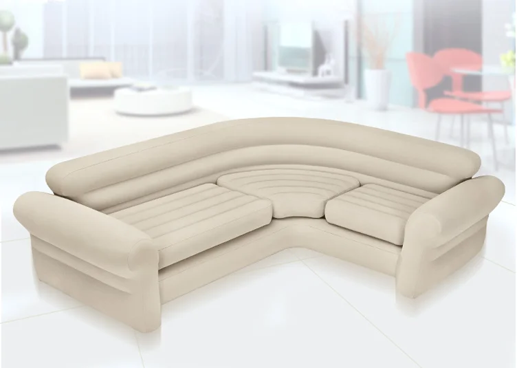 INTEX 68575 INFLATABLE BEIGE COMFORTABLE  CORNER SOFA for LIVING ROOM