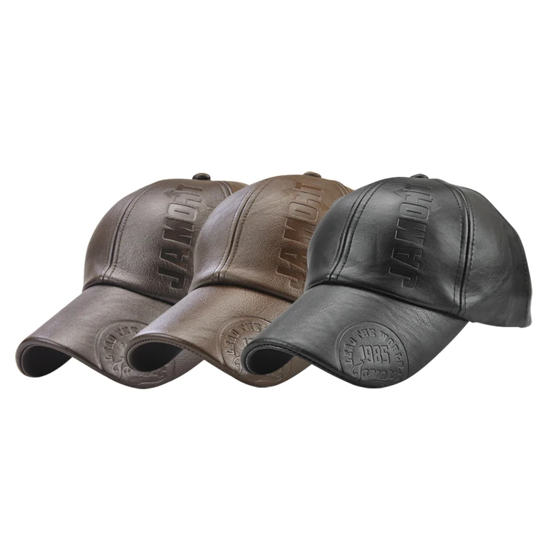 Wholesale 2025 In Stock High Quality Luxury Vintage Embossed Logo PU Leather Baseball Cap