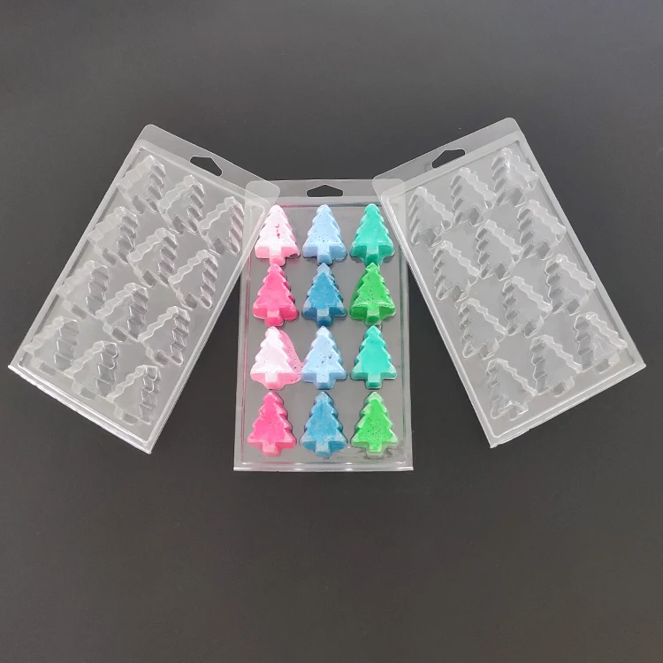 
Custom 12 Cavity Christmas Tree Candle Clamshell Tart Mold,Cavity Wax Melt Clamshell Packaging 