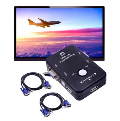  2 порта USB 0 KVM переключатель 1920*1440 VGA SVGA разделитель коробка + кабеля для клавиатуры мыши монитора